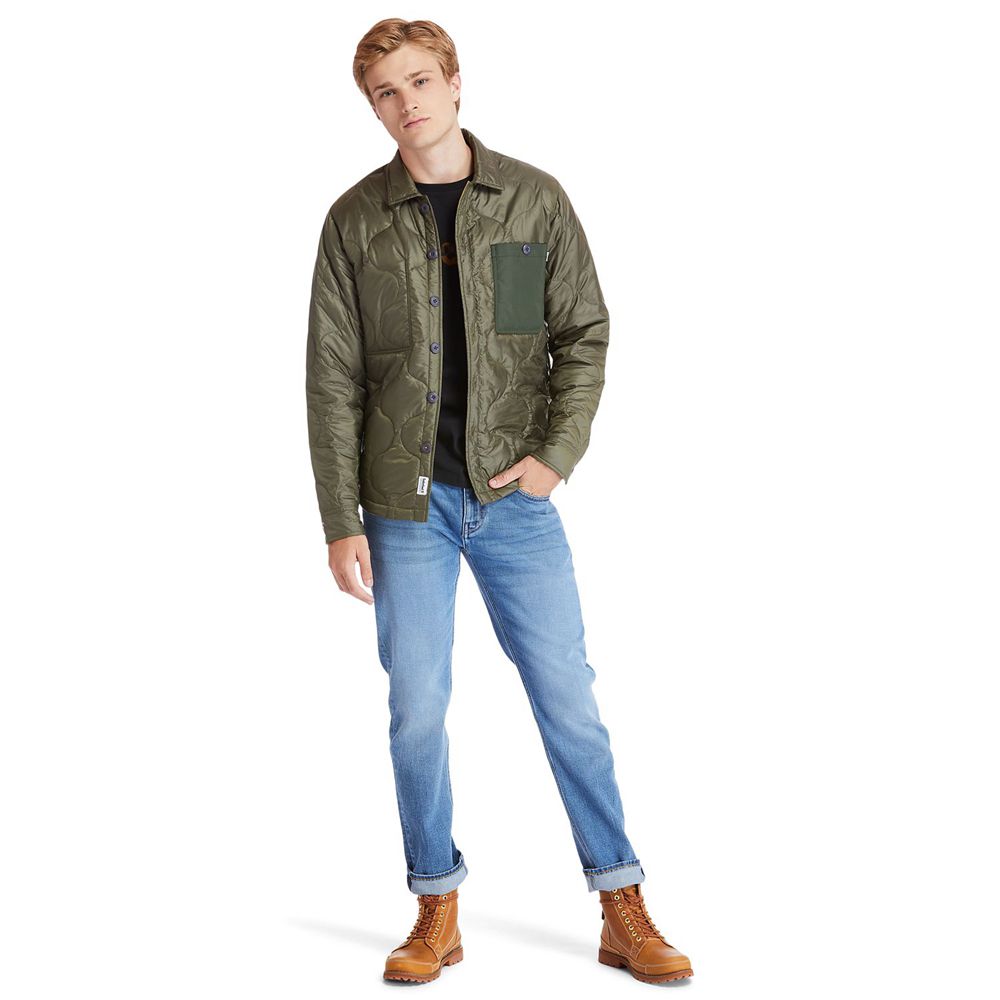 Chaquetas Timberland Hombre Heritage Long-Sleeve Onion-Quilted Shirt Verde Oliva - Chile GBK-586431
